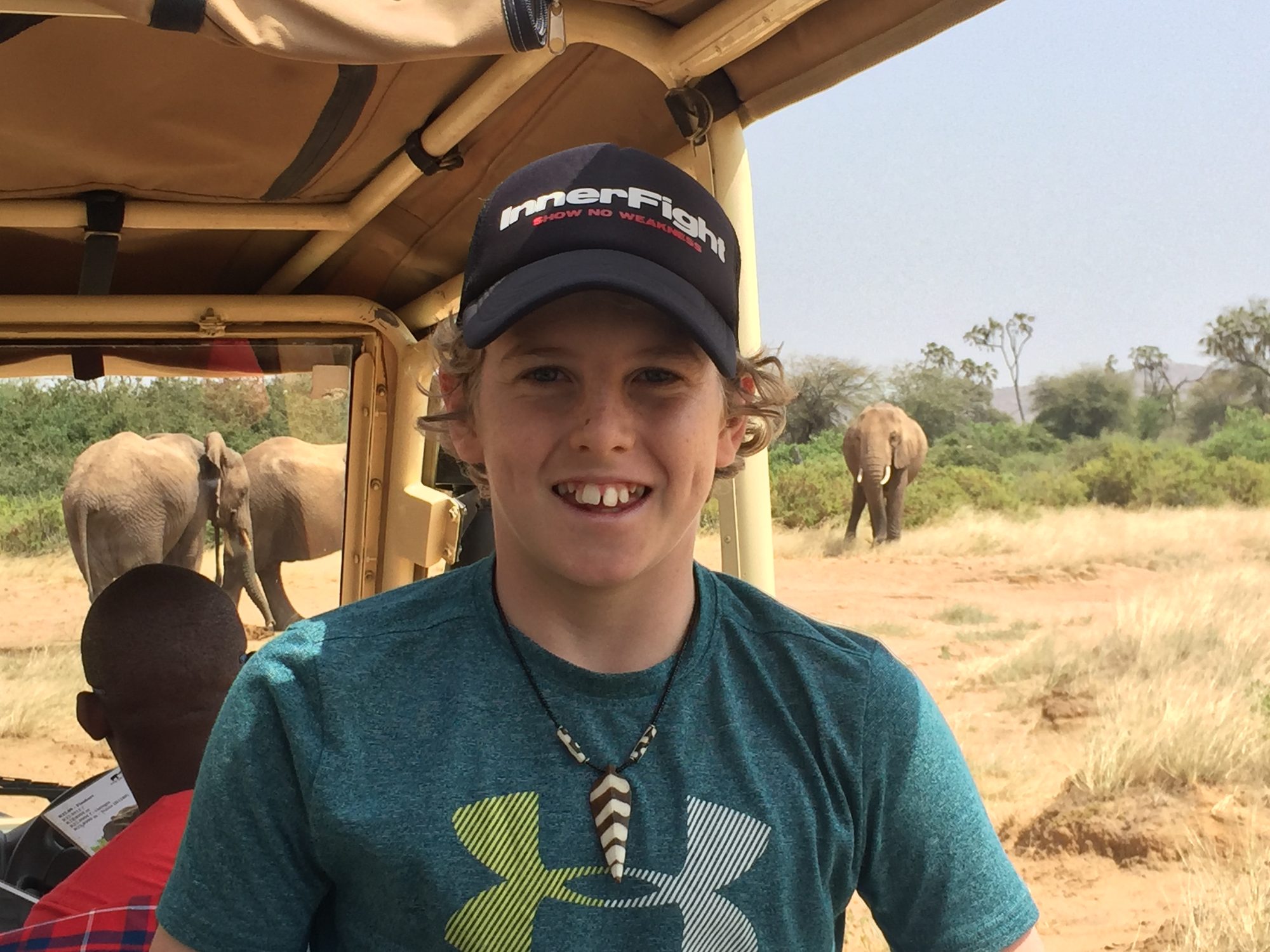 Charlie Gould on safari in Samburu, age thirteen